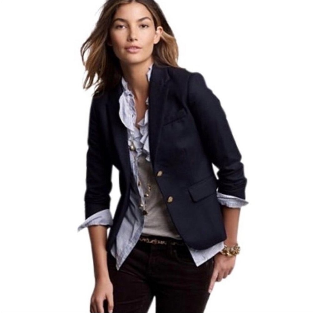 J.Crew Schoolboy Blazer 2P in Black